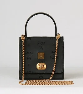 MCM Black Visetos Germany Mini Chain Tote Bag - Afbeelding 1 van 6