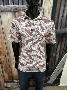 Bad Birdie Golf SS Pink & Black Cheetah Polo Shirt Size Large “Sahara” - Picture 1 of 6