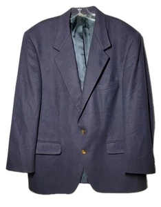 Bill Blass Blazer Sport Coat Men Navy Blue 44R 100% Pure Cashmere - Picture 1 of 8