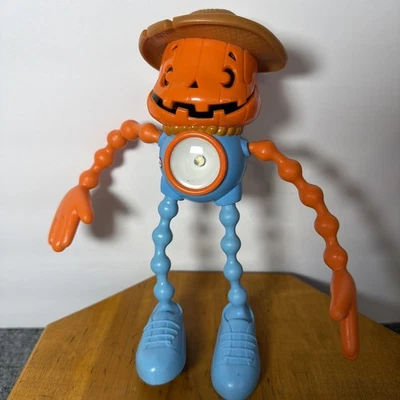 Lanterna vintage década de 1990 Little Tikes Twisty-Glo espantalho abóbora Halloween - Imagem 1 de 4
