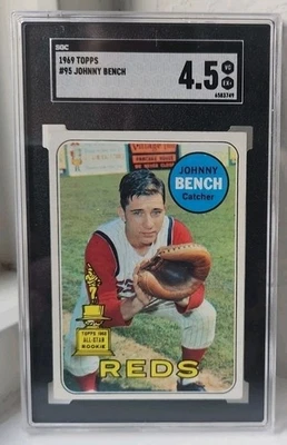 1969 TOPPS #95 JOHNNY BENCH SGC 4.5 MUITO BOM PÁTIO    - Imagem 1 de 2