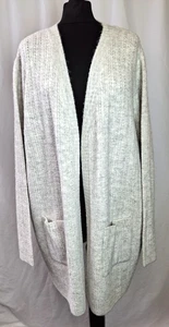 MAINE Ladies Long Cardigan Knit Knitted Cable Rib UK22 Cream Acrylic Blend L2699 - Picture 1 of 11
