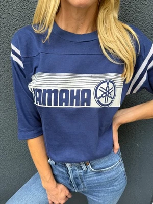 70s VINTAGE YAMAHA MOTORCYCLES 3/4 SLEEVE T-SHIRT SZ M MOTOCROSS MX BIKER 80s - Image 1 of 4