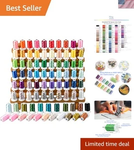 Versatile 82 Color Polyester Thread Set - 500M for Machines and Hand Embroidery - Picture 1 of 8