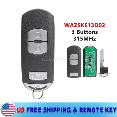 Para 2014 2015 2016 2017 2018 Mazda CX-5 Smart Remote Key Fob 3B WAZSKE13D01 - Imagem 1 de 4