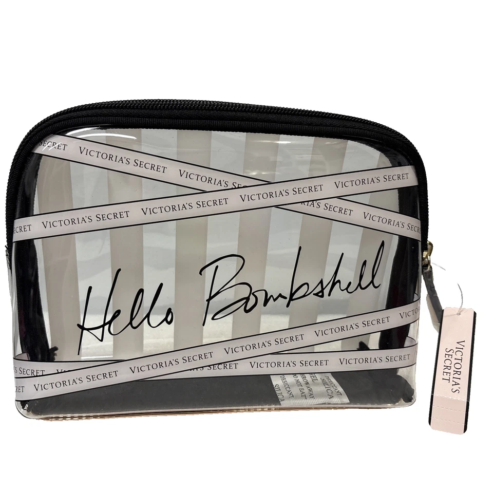 Victoria's Secret Hello Bombshell Bolso de Belleza Estuche de Maquillaje Cosmético VIAJE TRANSPARENTE Foto 1 de 4