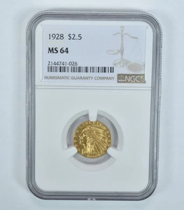 1928 $2.50 Indian Head Gold Quarter Eagle MS64 NGC Brown Label - Picture 1 of 5