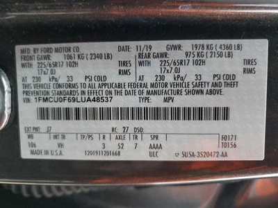 Used Air Cleaner Assembly fits: 2020 Ford Escape 1.5 Grade A - Image 1 of 4