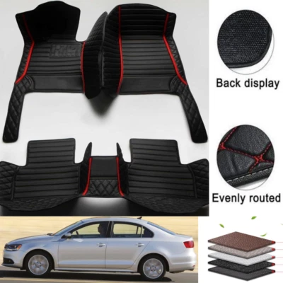 Car Floor Mats Fit For VW Volkswagen Jetta Custom Waterproof Luxury Auto Carpets - Imagem 1 de 4