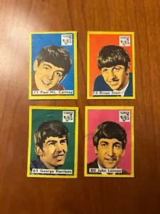 Beatles full set x4 matchbox label cards Vlinder 1964 rare - Picture 1 of 14