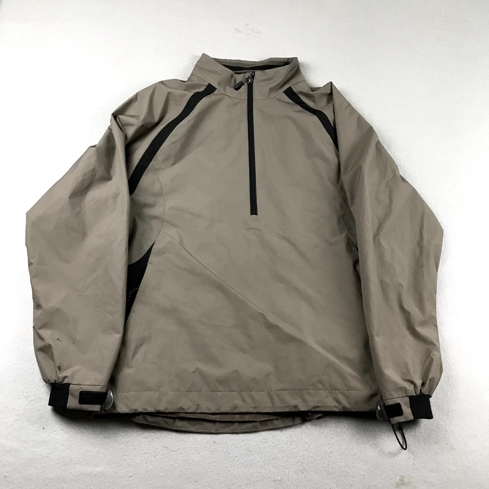 Cutter Buck Jacket Men Medium Brown CB WeatherTec Waterproof Windproof 1/2 Zip - Image 1 of 4