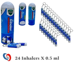 Vicks Inhaler Nasal Stick - Relieves Cold, Cough & Nasal Congestion - Pack of 24 - Picture 1 of 3