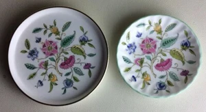 2 Minton Haddon Hall Teller / Geschirr. Grüner Rand 11,2 cm & Goldrand.13,6 cm. Sehr guter Zustand. - Bild 1 von 3