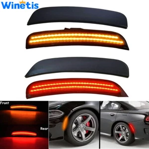 4X For 2015-2021 Chrysler 300 Smoked Lens LED Side Marker Light Front Rear Lamp - Picture 1 of 12