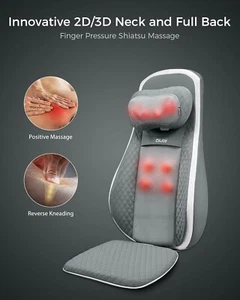 Massage Seat Cushion Chair Pad with Neck Back Massager - Picture 1 of 9