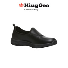 Kinggee Womens Shoes  Lightweight Comfort Superlite Slip On Black Leather K22340