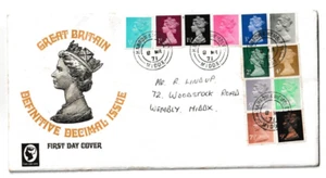8/3/1971 UK GB Cover - Decimal Values - Machin Queen - Harrow & Wembley CDS PM - Picture 1 of 2