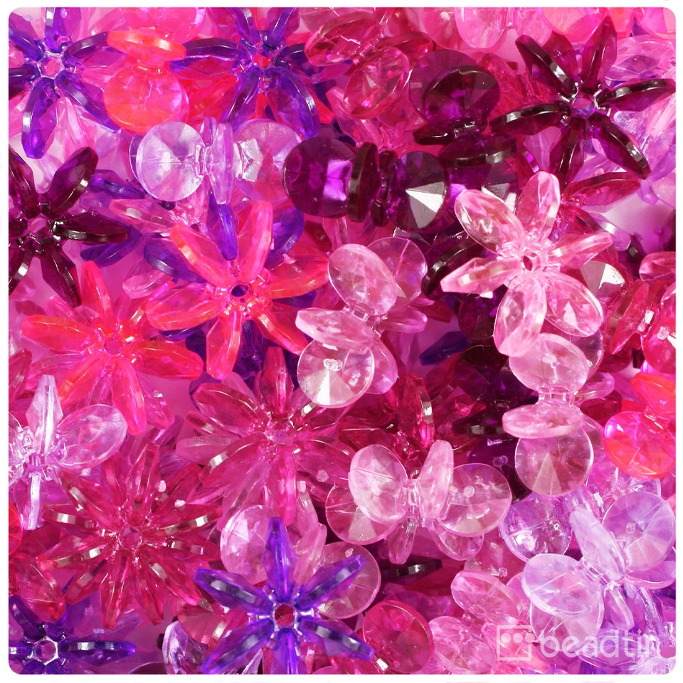 Cuentas artesanales de plástico SunBurst transparentes de 18 mm BeadTin (135 piezas) elección de color Foto 1 de 1