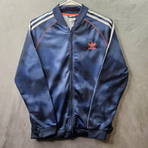 Adidas Jacket Youth Sz XL Blue Camo All Over Print SST Tracksuit Full Zip - Picture 1 of 10