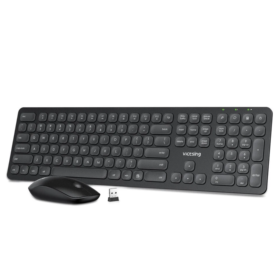 Wireless Keyboard And Mouse Set USB Dongle For PC Laptop Full Size 2.4GHz UK KEY - Image 1 of 4