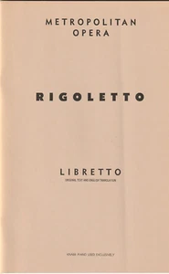 Programa Rigoletto de Metropolitan Opera Libretto Verdi - Imagen 1 de 3