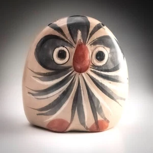 Tonala México Cerámica Búho Antonio Mateos Arte Popular Pequeño Pájaro Estatuilla Pintura a Mano - Imagen 1 de 12