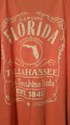 NWT Womens Florida Sunshine State T-Shirt Tallahassee established 1845 Coral 