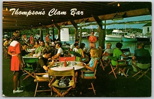 Postcard Massachusetts Cape Cod Mass Thompson Brothers Clam Bar Wychmere Harbor - Picture 1 of 2