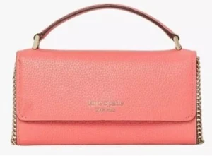 Cartera Cartera Bandolera Kate Spade Ruleta Mango Superior Cuero Melba Melocotón Nueva con Etiquetas - Imagen 1 de 5