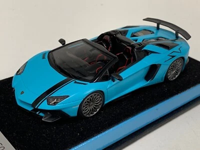 1/43 Looksmart Lamborghini Aventador LP750-4 Baby Blue matt Big SV black stripe - Image 1 of 4