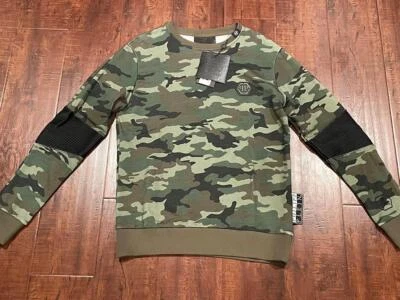 Nuevo Hombres Philipp Plein Sudadera Manga Larga Top Camisa Pullover Camuflaje Grande Foto 1 de 4
