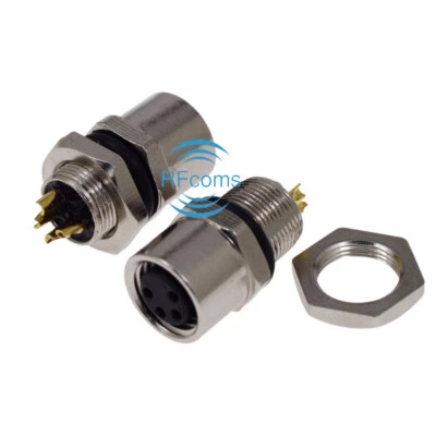 M8 Sensor Connector 4Pin 4P Socket Waterproof Female Front Mount Solder Adapter - Image 1 of 4