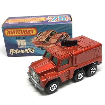 Lesney Matchbox Rolamatics No. 16 Badger 1973/74 naranja - hecho en Inglaterra con caja Foto 1 de 4