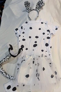 Dalmatian Costume Size 5-10 Kids Girls 101 Dalmatians Black White Halloween - Picture 1 of 14