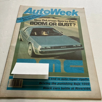 AutoWeek magazine Delorean DMC cover Febraury 1980 issue - Image 1 of 4