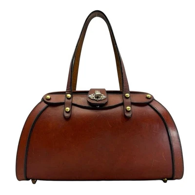 Vintage 60s 70s JOHN ROMAIN Leather Satchel Bag Handbag Doctor Hardbody RARE EVC - Image 1 of 4