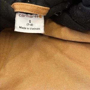 Carhartt Jacket Hooded Quilt Lined Canvas Work Wear Baby Kids Youth S 7/8 - Picture 1 of 9