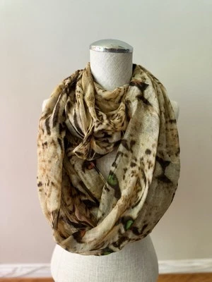 D&Y Figura 8 Bufanda Lazo Infinito Estampado Tigre Ligero Marrón Beige Talla Única Foto 1 de 4