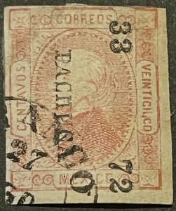 Sello de México Hidalgo 1872 Pachuca 33-72 VEINTICINCO 25 centavos - Imagen 1 de 1