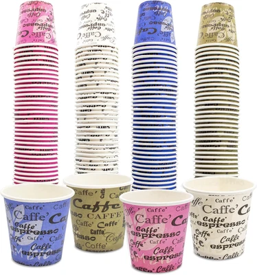 200 Bicchierini Da Caffè 75 Ml • Bicchieri Monouso 2,5 Oz in Carta Riciclabili C - Immagine 1 di 4