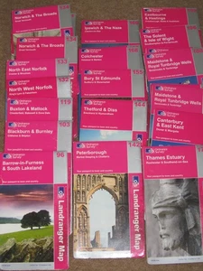 OS Ordnance Survey Landranger Maps - various editions, very good condition - Imagen 1 de 42