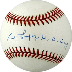 Al Lopez Signed Autographed AL Baseball Inscribed HOF 77 PSA - Picture 1 of 2