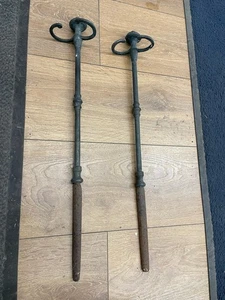 10324 GEORGIAN BRASS CAST IRON TOOL HOLDERS FOR FENDER PAIR J DAY G SR8 JD4058 - Picture 1 of 11