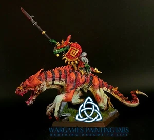 Painted Lord Kroq-Gar on Carnosaur Old World Lizardmen - Picture 1 of 6