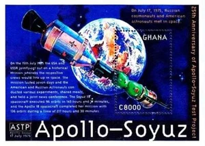 🚀 GHANA 2000 SPACE // APOLLO-SOYUZ S/S (block) SC#2189 MNH 🚀 - Picture 1 of 1