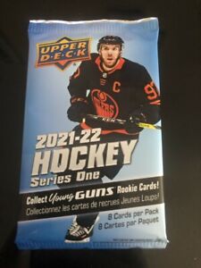 2021 - 22 Upper Deck Series 1 pack booster de hockey scellé 1 jeunes armes 