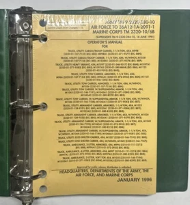 1998 Army Air Force Marine M1037 & M1042 Truck Owner Operator Manual - Picture 1 of 6