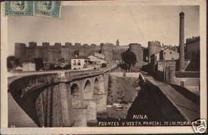 ANTIGUA POSTAL AVILA PUENTES Y VISTA DE LAS MURALLAS POSTCARD POSTKARTE CC00822 - Imagen 1 de 1