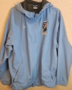 Nike 1/2 Zip Pullover Jacket Size Large Valor Blue Dri-FIT IIHF WORLD U20 CHAMP