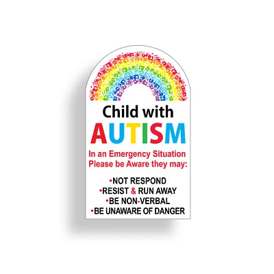REAL STICKY Child with Autism Sticker Autistic Awareness Home Wall Window Door Safety Decal